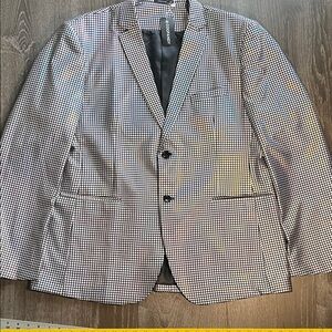 Coofandy Metallic with Black Checkered Blazer for Men